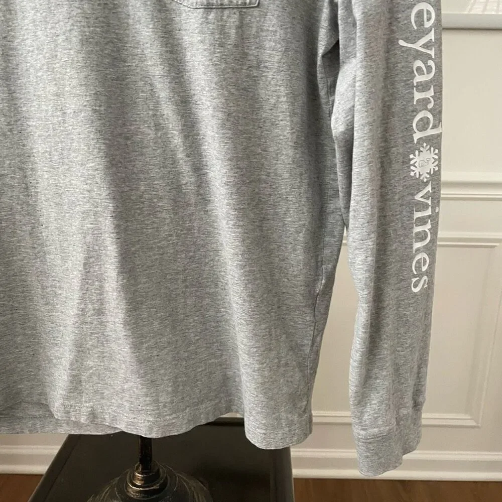 Vineyard Vines Winter Snow Whale Logo Long Sleeve Tshirt M - Picture 6 of 7